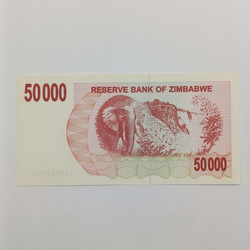 Zimbabwe $50 000 bearer cheque issued 1 March 2007 consecutive numbered uncirculated pair-AA numbers