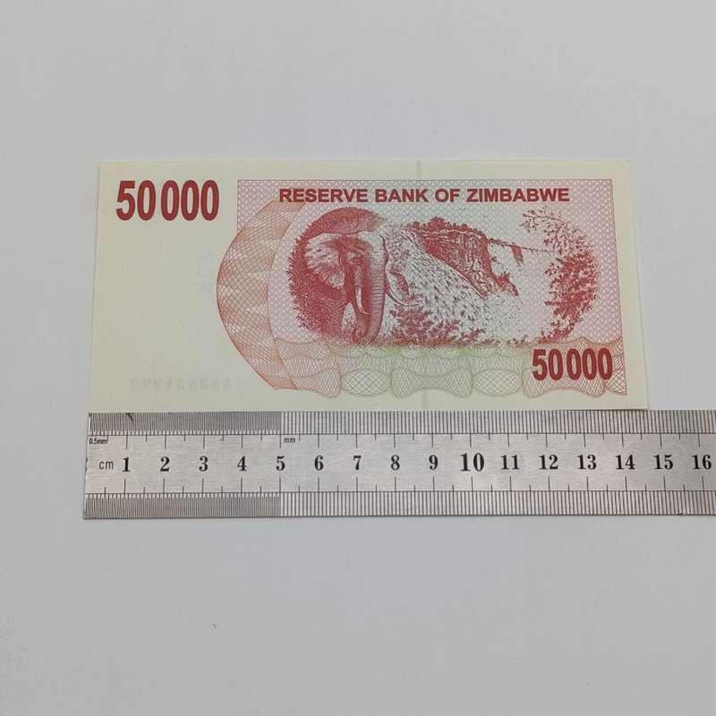 Zimbabwe $50 000 bearer cheque issued 1 March 2007 consecutive numbered uncirculated pair-AA numbers