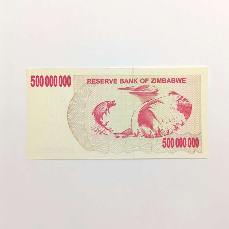 Zimbabwe 500 Million Bearer cheque issued 2nd May 2008 consecutive numbered lot of 3 banknotes