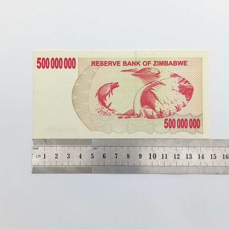 Zimbabwe 500 Million Bearer cheque issued 2nd May 2008 consecutive numbered lot of 3 banknotes