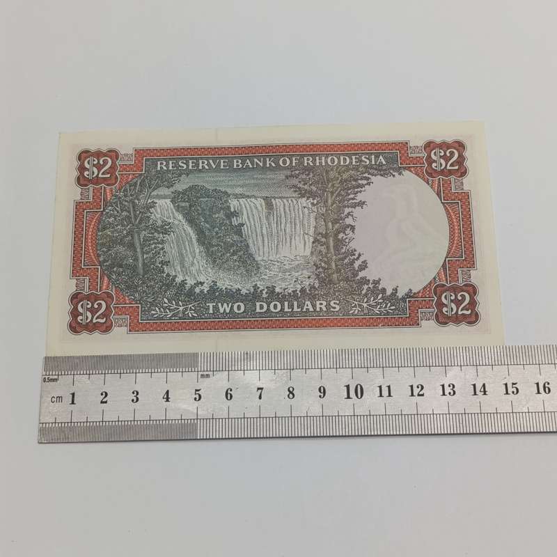 Rhodesia Two dollars banknote 10 April 1979 AU bird watermark