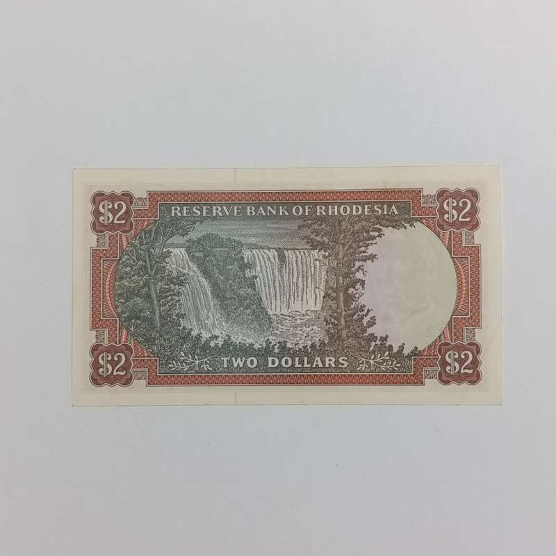 Rhodesia Two dollars banknote 15 April 1977 AU condition