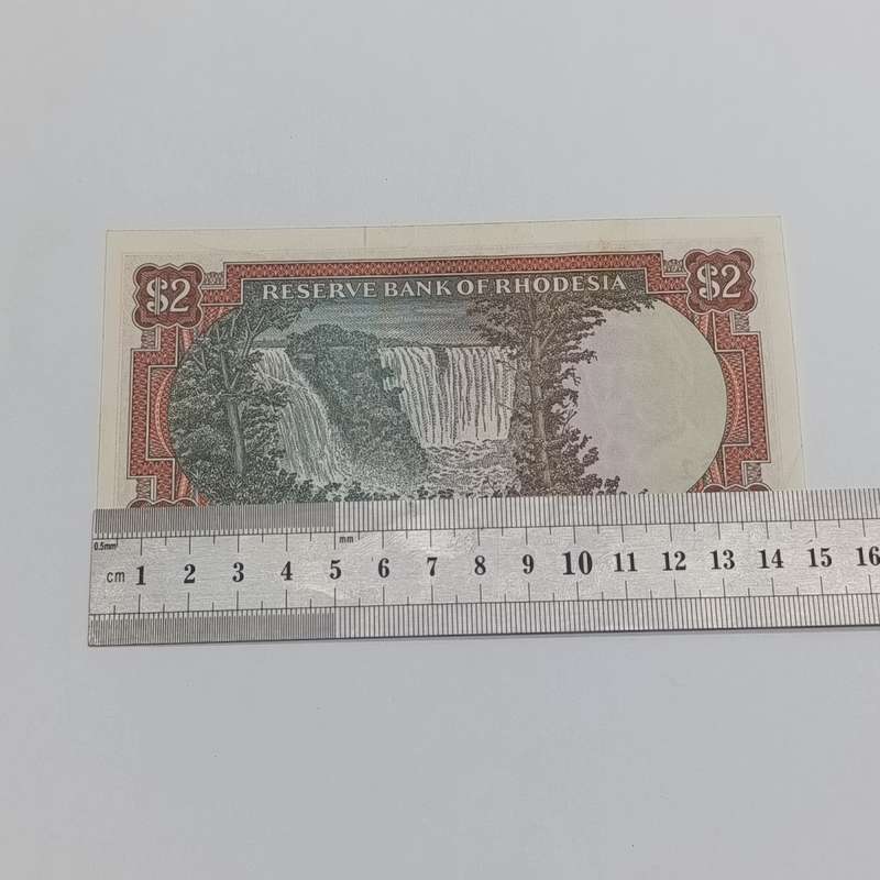 Rhodesia Two dollars banknote 15 April 1977 AU condition