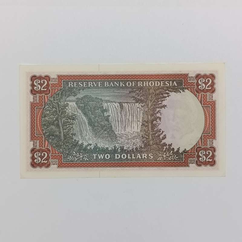 Rhodesia Two dollars banknotes Salisbury 5 August 1977 Pair of uncirculated notes