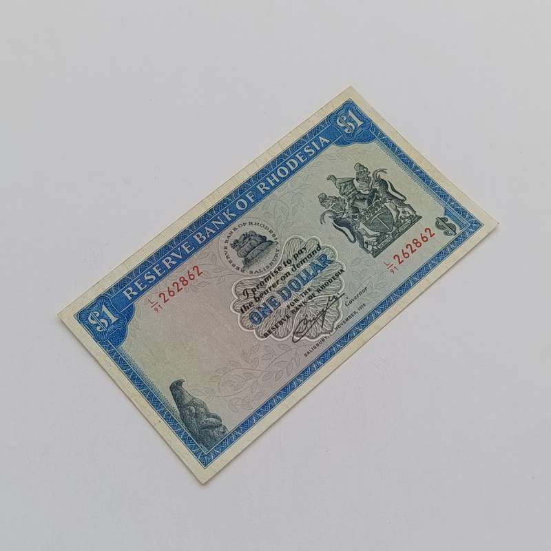 Rhodesia One dollar banknote 1 Nov 1976 - VF+