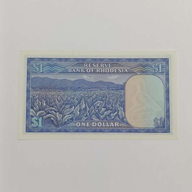 Rhodesia One dollar banknote 2 August 1979 uncirculated bird watermark