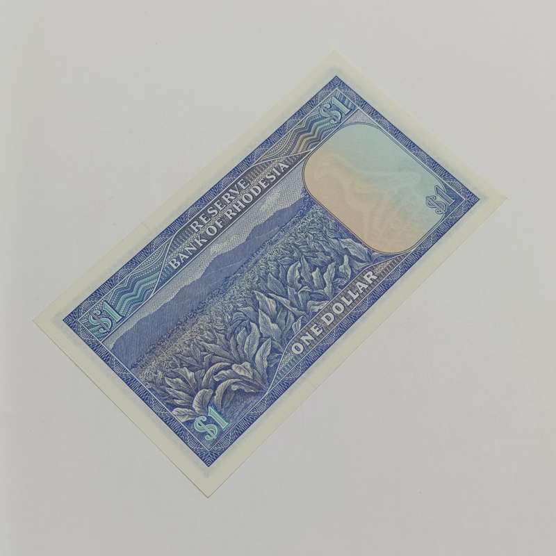 Rhodesia One dollar banknote 2 August 1979 uncirculated bird watermark