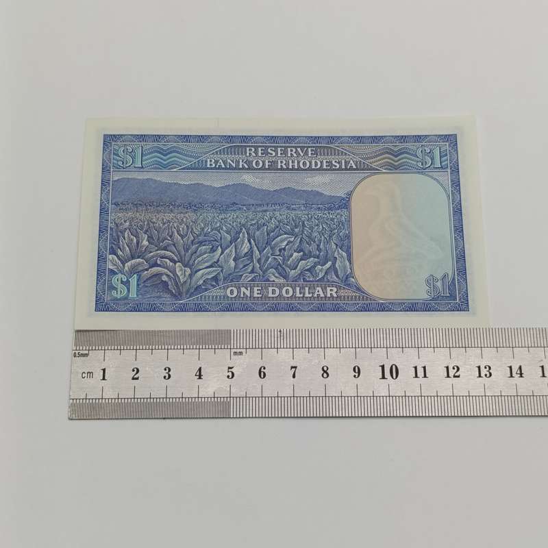 Rhodesia One dollar banknote 2 August 1979 uncirculated bird watermark