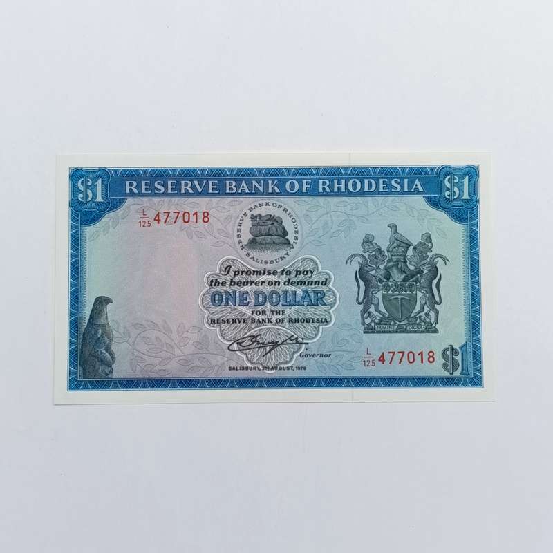 Rhodesia One dollar banknote 2 August 1979 uncirculated