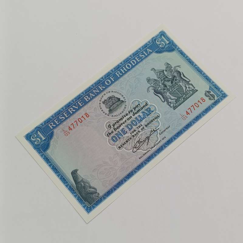 Rhodesia One dollar banknote 2 August 1979 uncirculated