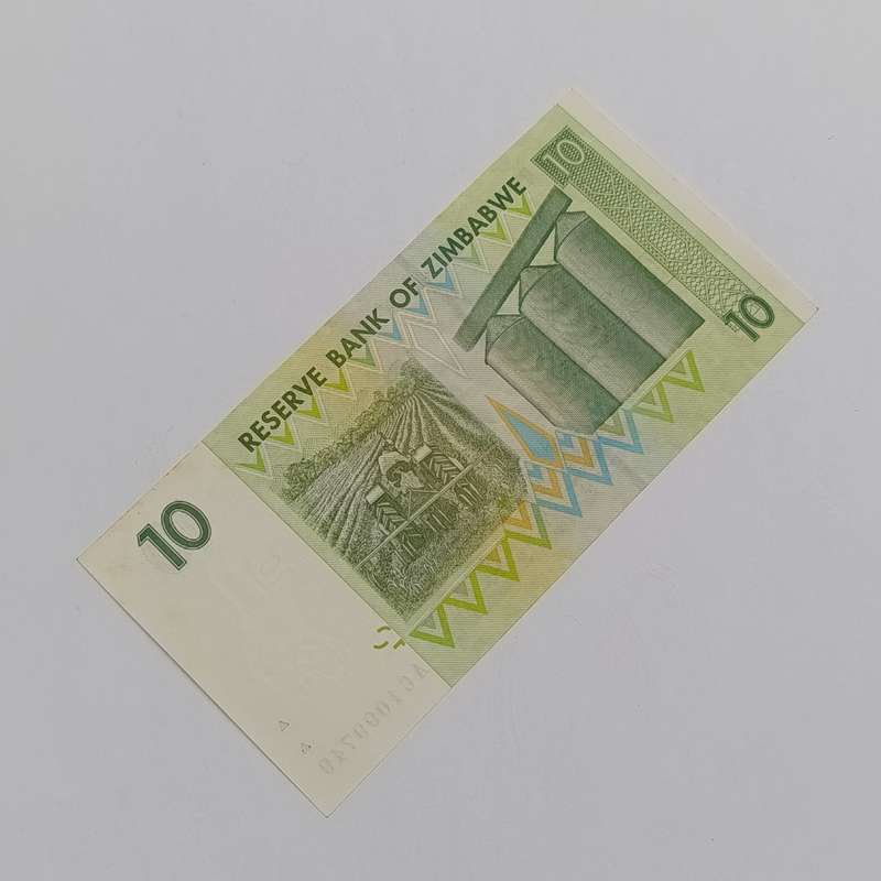 Zimbabwe $10 Harare 2007 lot of 4 uncirculated banknotes with consecutive numbers
