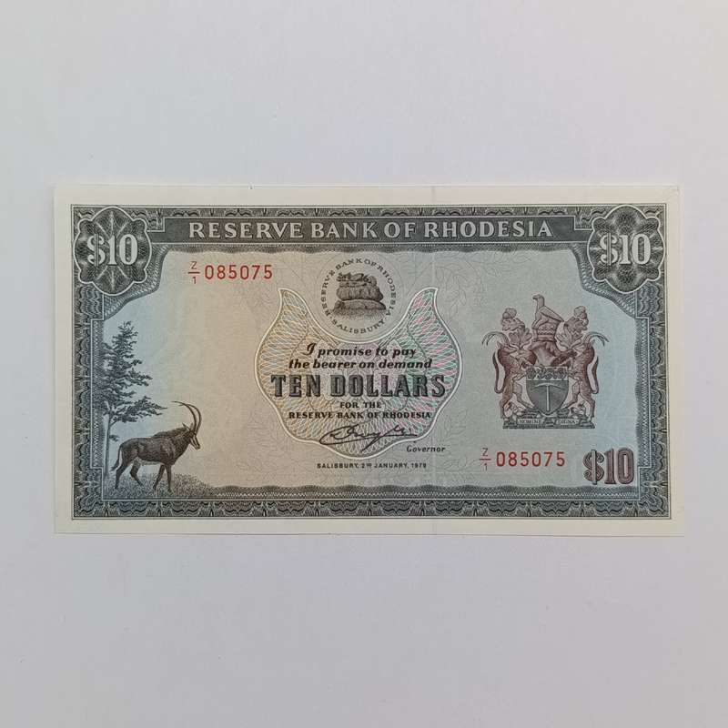 Rhodesia Ten dollars 1979 replacement note Z1 series uncirculated