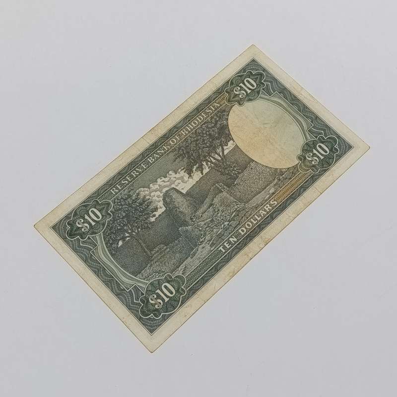 Rhodesia ten dollars banknote Salisbury 1st March 1976 VF condition
