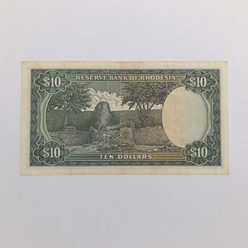 Rhodesia Ten dollars banknote 1 March 1976 VF+ condition