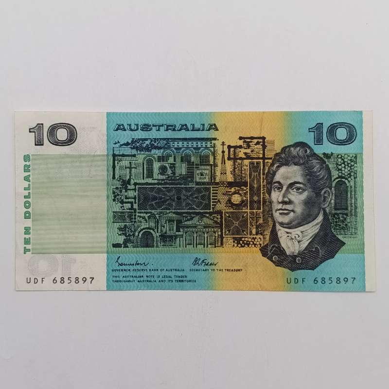 Australia 10 Dollar banknote VF+ Johnson Fraser