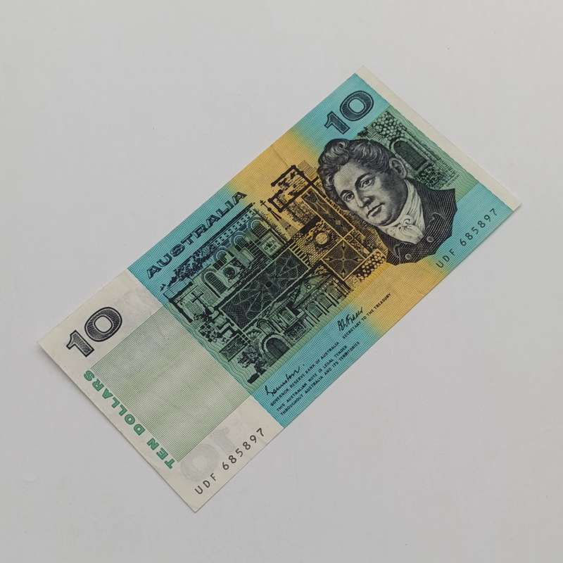 Australia 10 Dollar banknote VF+ Johnson Fraser