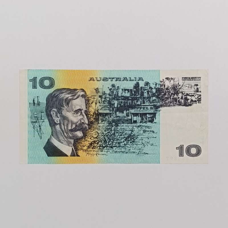 Australia 10 Dollar banknote VF+ Johnson Fraser
