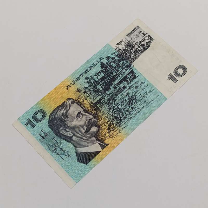 Australia 10 Dollar banknote VF+ Johnson Fraser