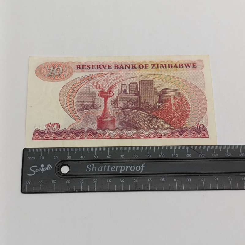 Zimbabwe $10 replacement note AU - CW series