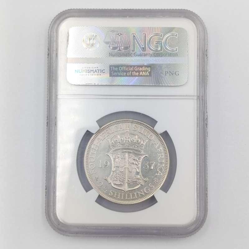 South Africa 1937 Proof half crown 2 1/2 shilling - Graded by NGC as Proof Details