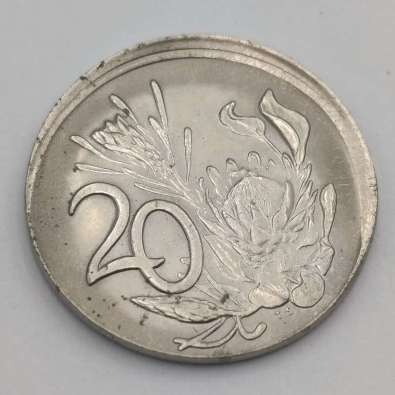 South Africa 1989 Error 20 cent - misstruck