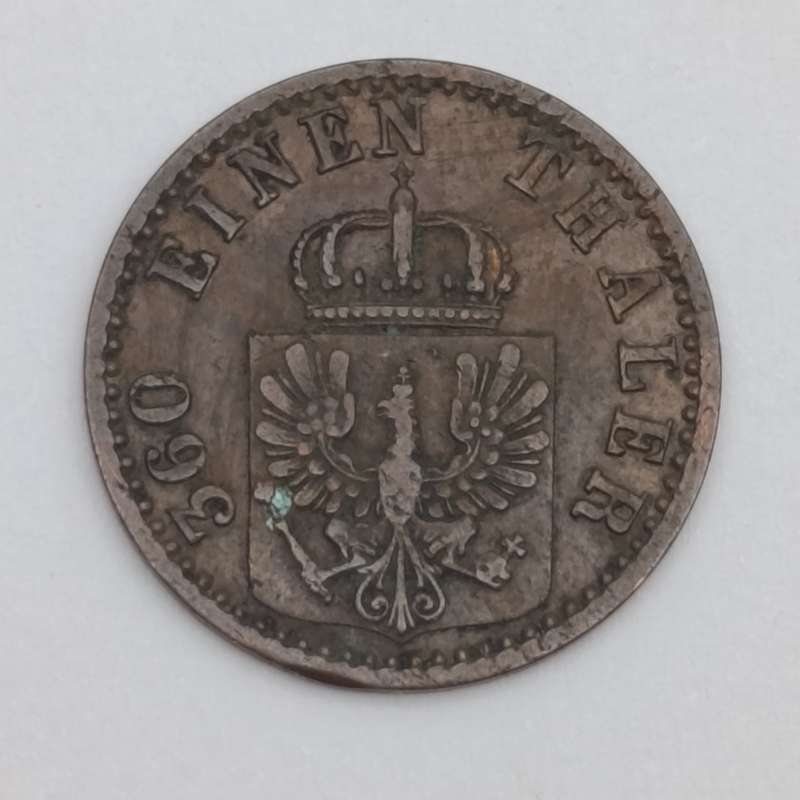 1867 German States 1 Pfenning - "A" mintmark