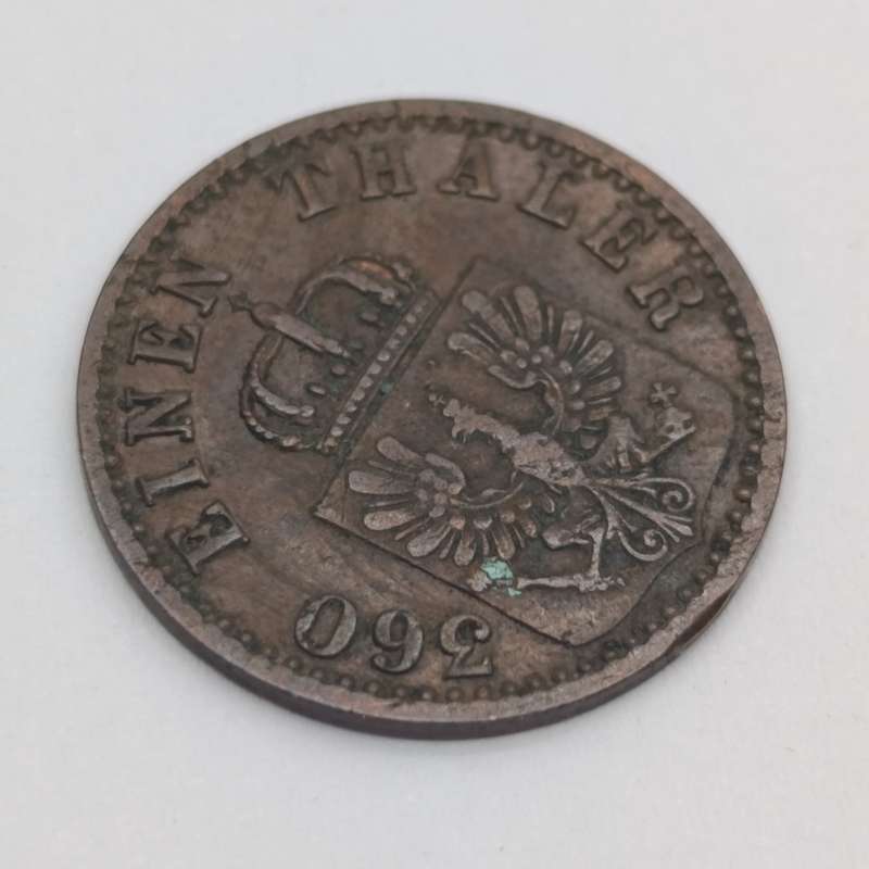 1867 German States 1 Pfenning - "A" mintmark