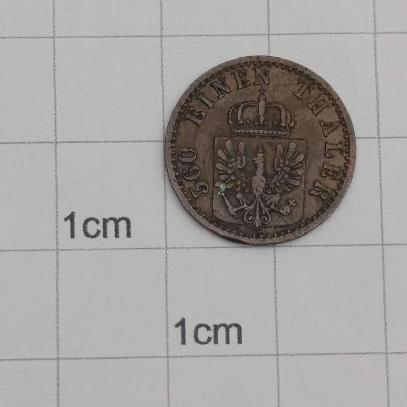 1867 German States 1 Pfenning - "A" mintmark