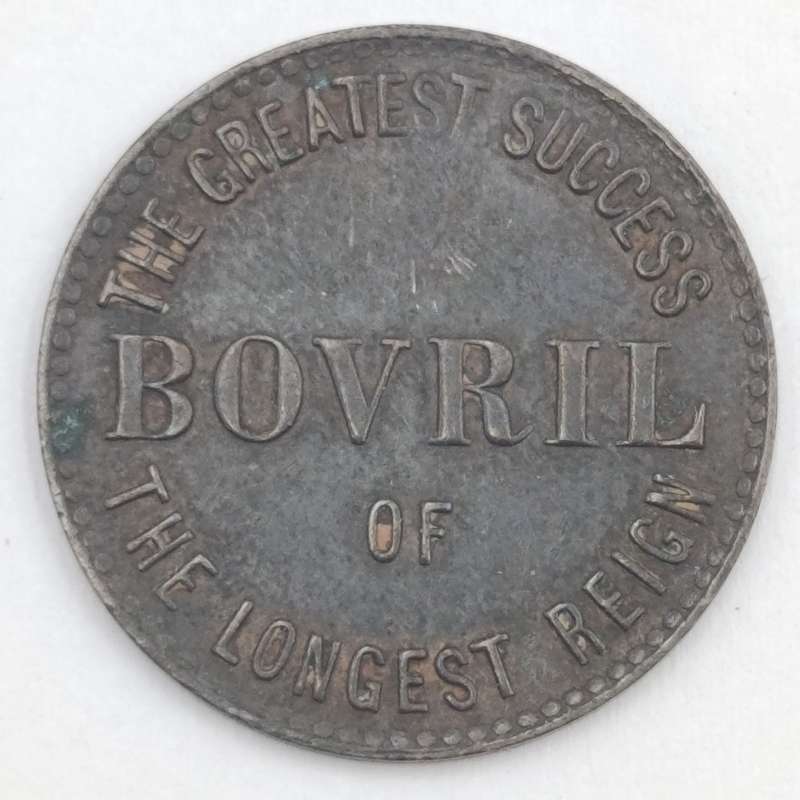 1897 Souvenir of the longest reign - Victoria medal - Bovril advertising
