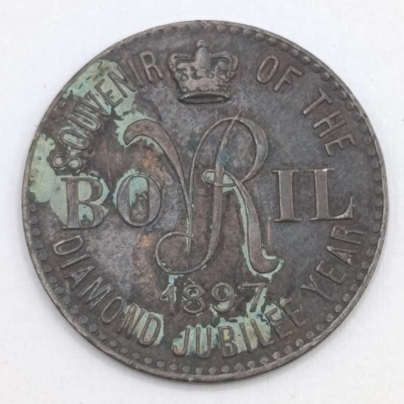 1897 Souvenir of the longest reign - Victoria medal - Bovril advertising