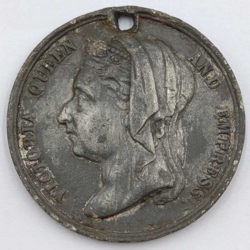 Unusual 50 year Victoria lead alloy 1887 medallion