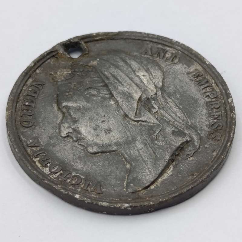 Unusual 50 year Victoria lead alloy 1887 medallion