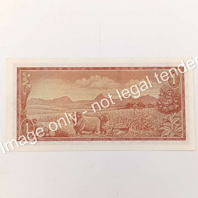 1972 TW de Jongh large R1 - uncirculated springbok watermark