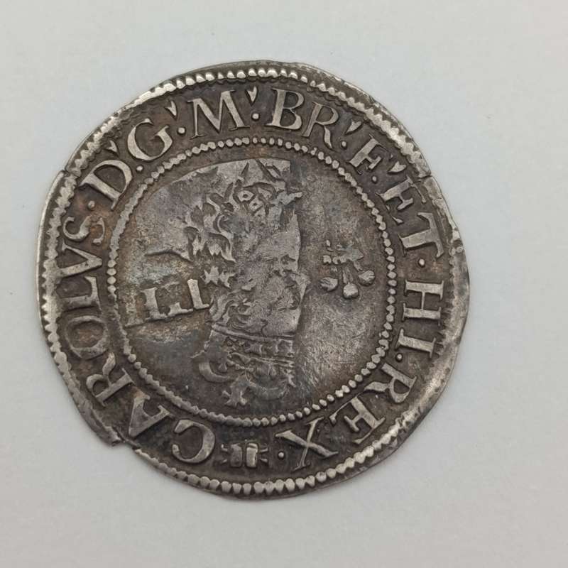 1 Groat - 1638 to 1642 - silver coin feauturing Charles 1 - REGNO variant - "O" missing in "REGNO"