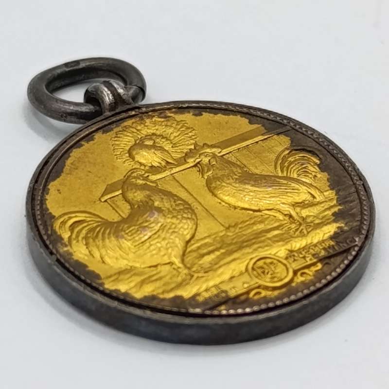 1909 Western Province Poultry medal awarded to FL Leak - Sterling silver