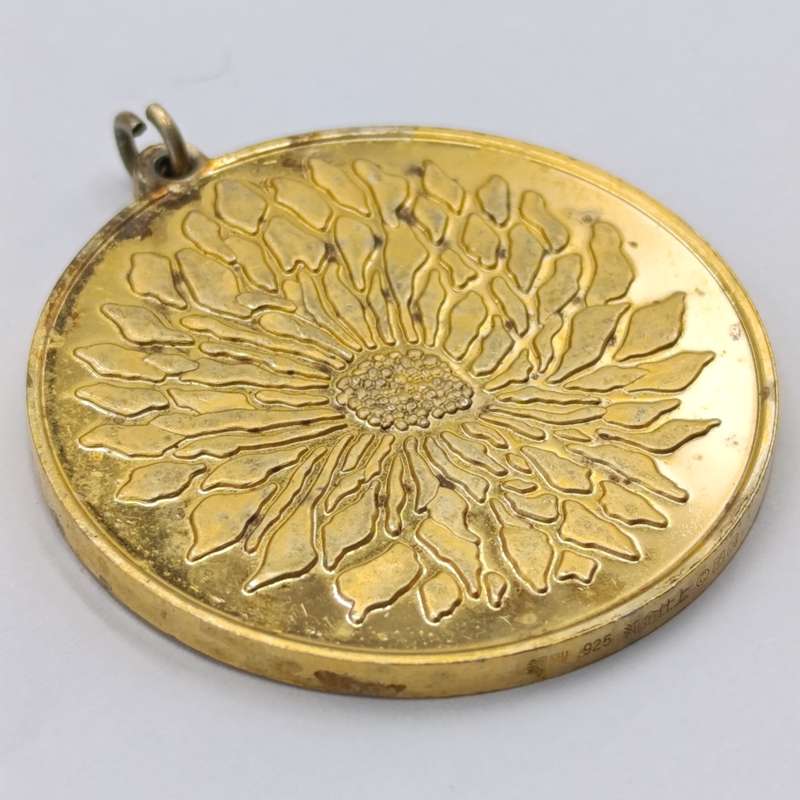 Franklin Mint Japanese pendant of the perfect blossom - Sterling Silver gold plated 25,6g