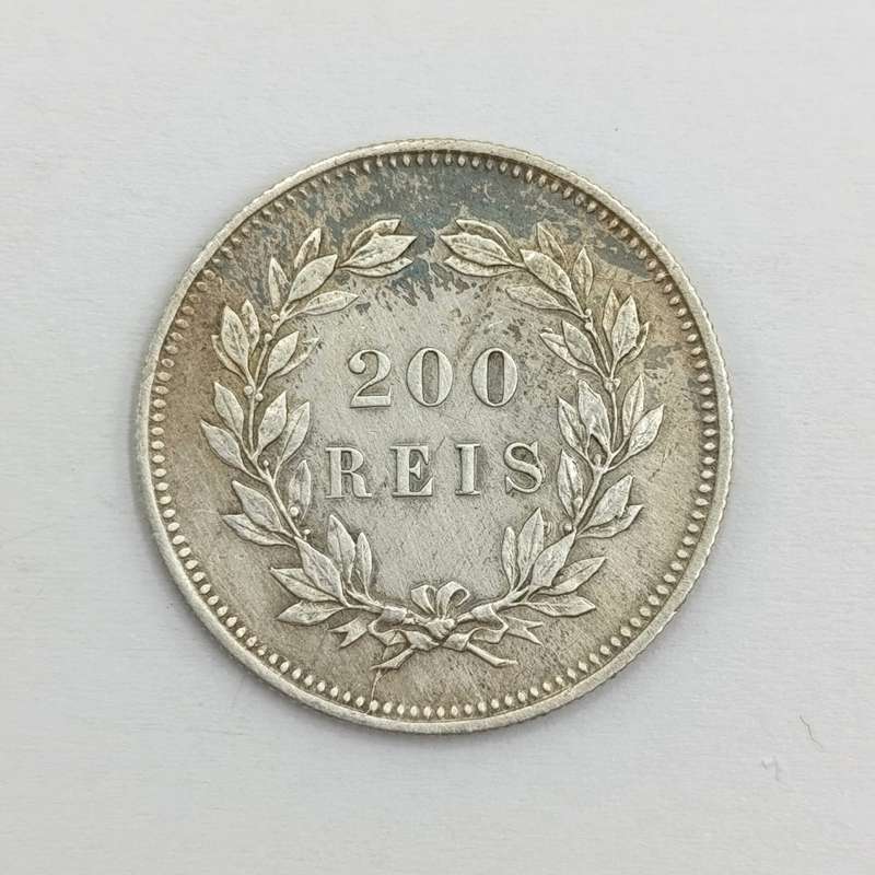 Portugal 1891 Silver 200 Reis XF