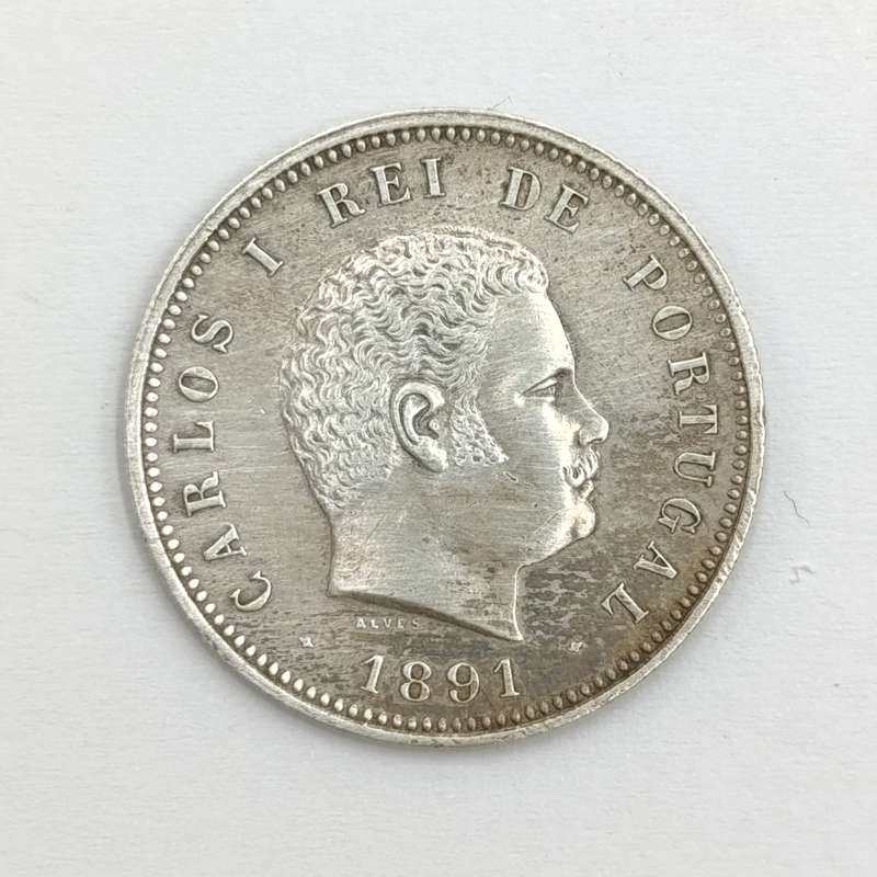 Portugal 1891 Silver 200 Reis XF