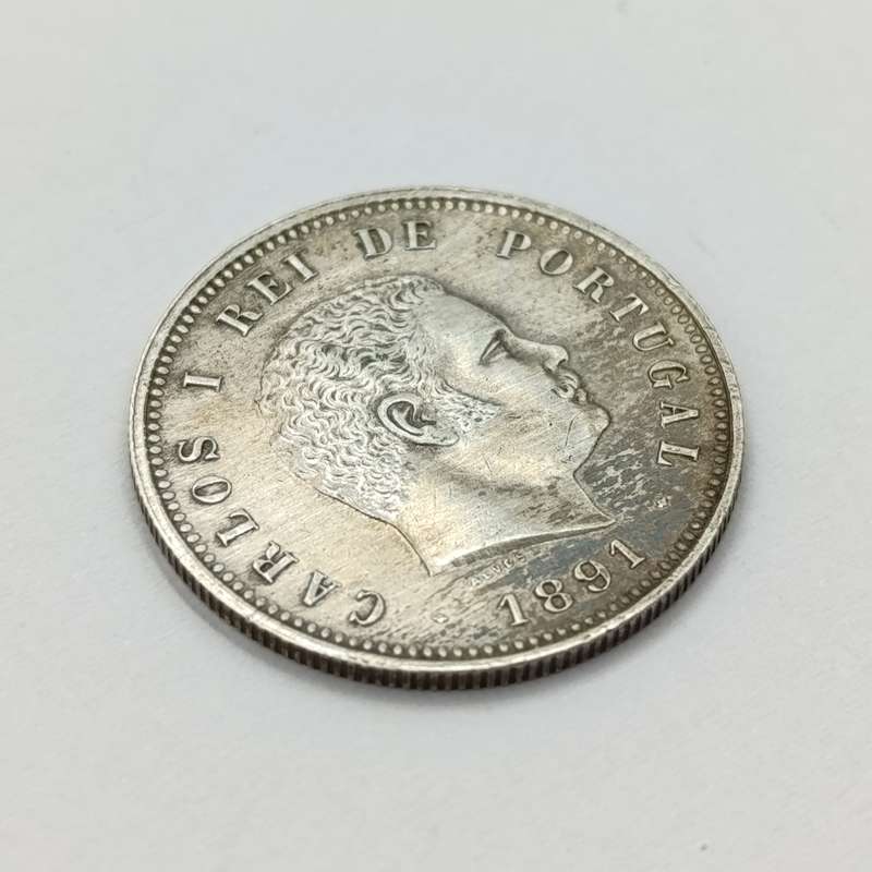 Portugal 1891 Silver 200 Reis XF