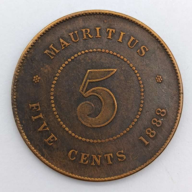 Mauritius 1888 Copper 5 cent