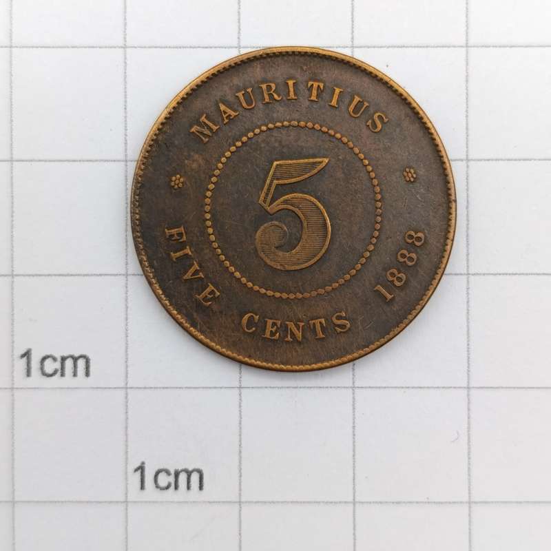 Mauritius 1888 Copper 5 cent