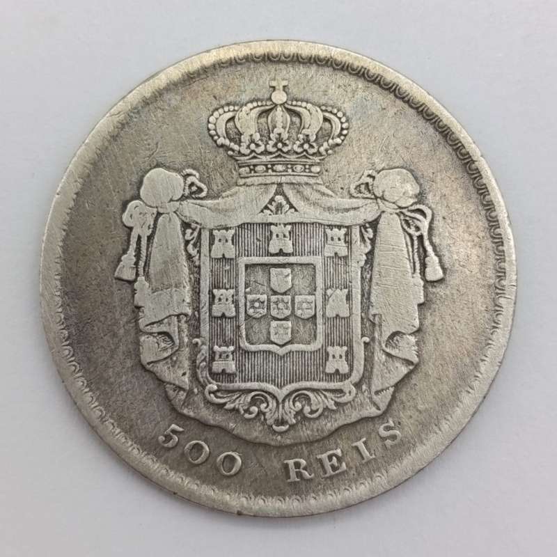 Portugal 1857 Silver 500 Reis