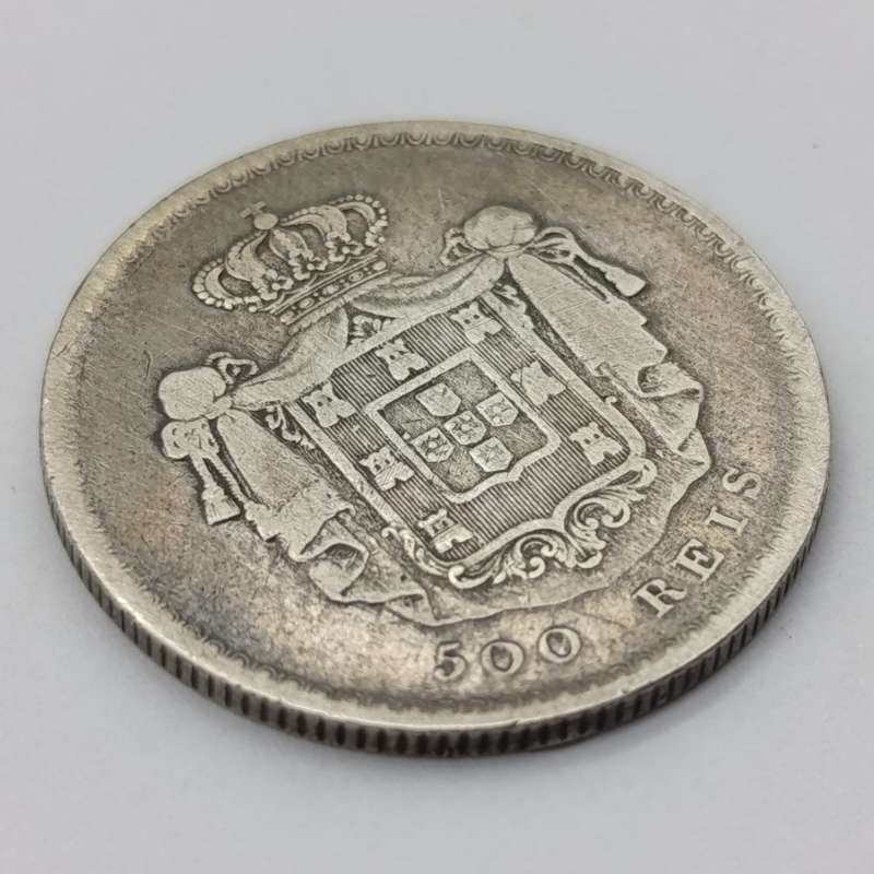 Portugal 1857 Silver 500 Reis