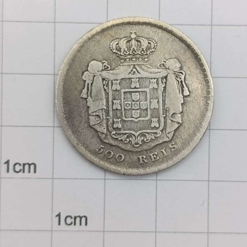 Portugal 1857 Silver 500 Reis