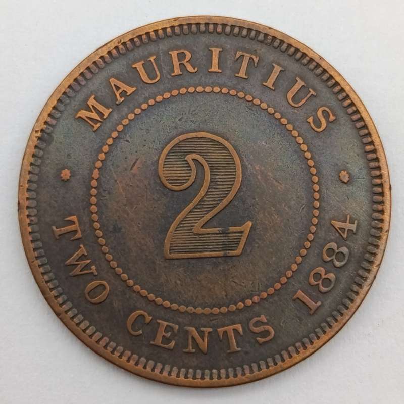 Mauritius 1884 Copper 2 cent
