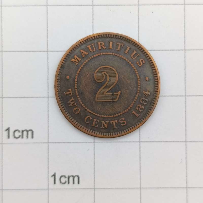 Mauritius 1884 Copper 2 cent