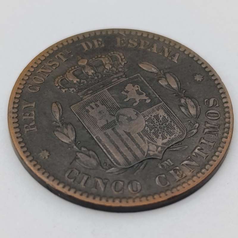 Spain 1879 Copper 5 Centimos