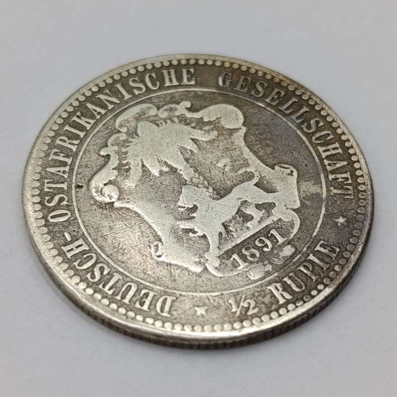 German East Africa 1891 half Rupie low mintage