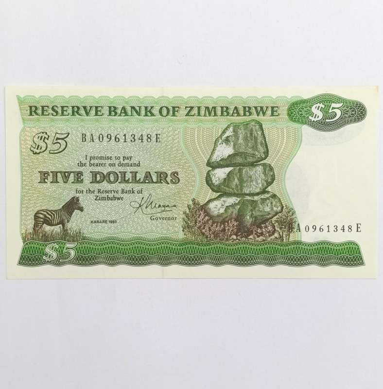 Zimbabwe 1983 Harare $5 uncirculated Pick 2c banknote