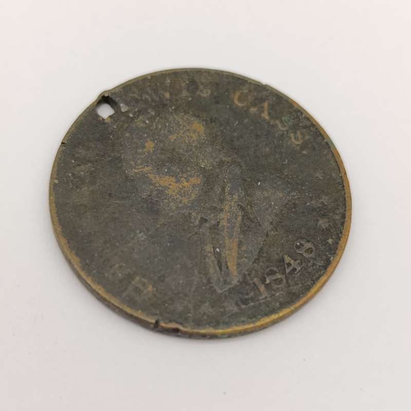 1948 General Lewis Cass Compaign medallion - holed